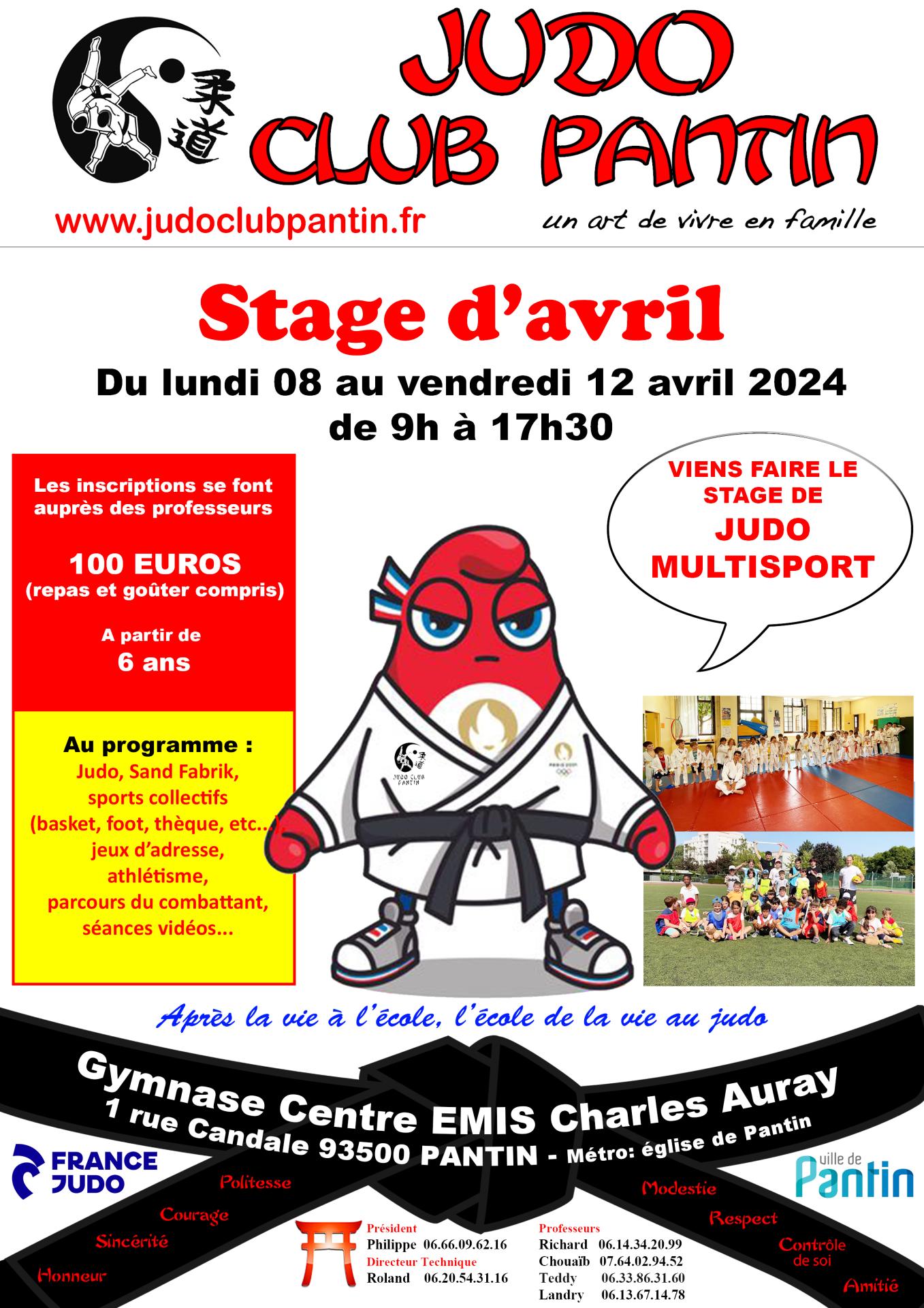 Affiche a4 stage avril 2024
