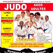 Recto affiche a4 ados adultes judo baquet 2023 2024