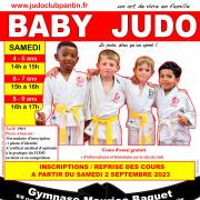 Recto affiche a4 baby judo baquet 2023 2024
