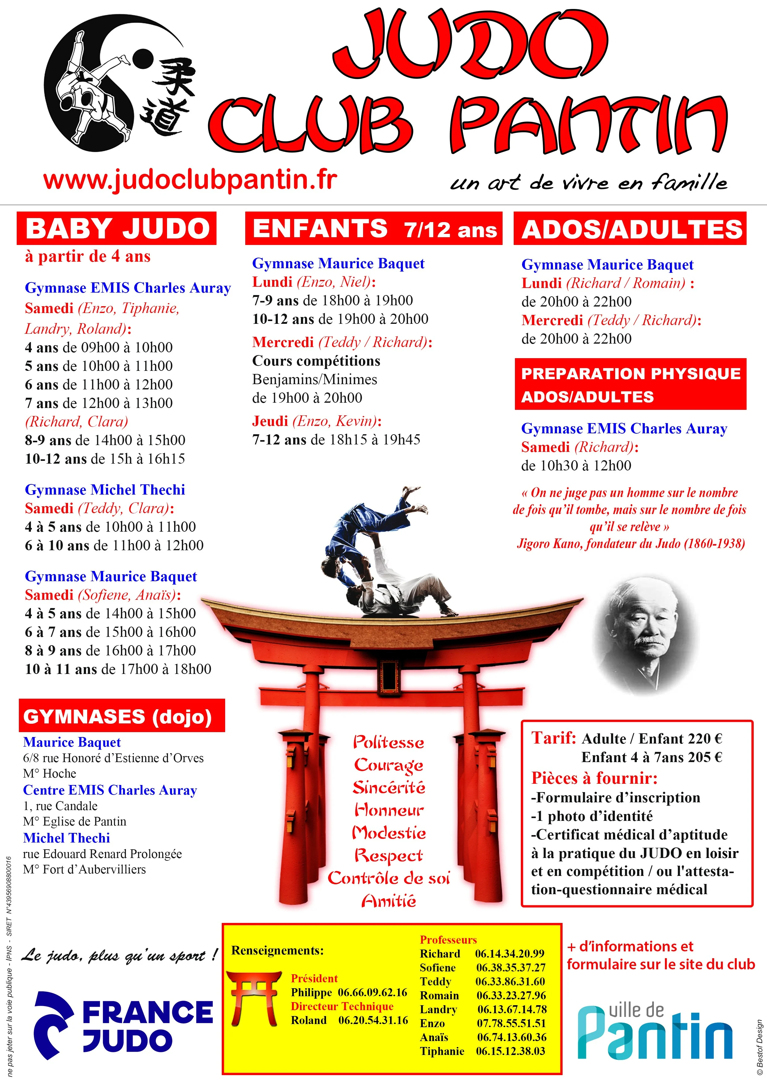 Recto v2 affiche a4 judo club pantin 2025 2026