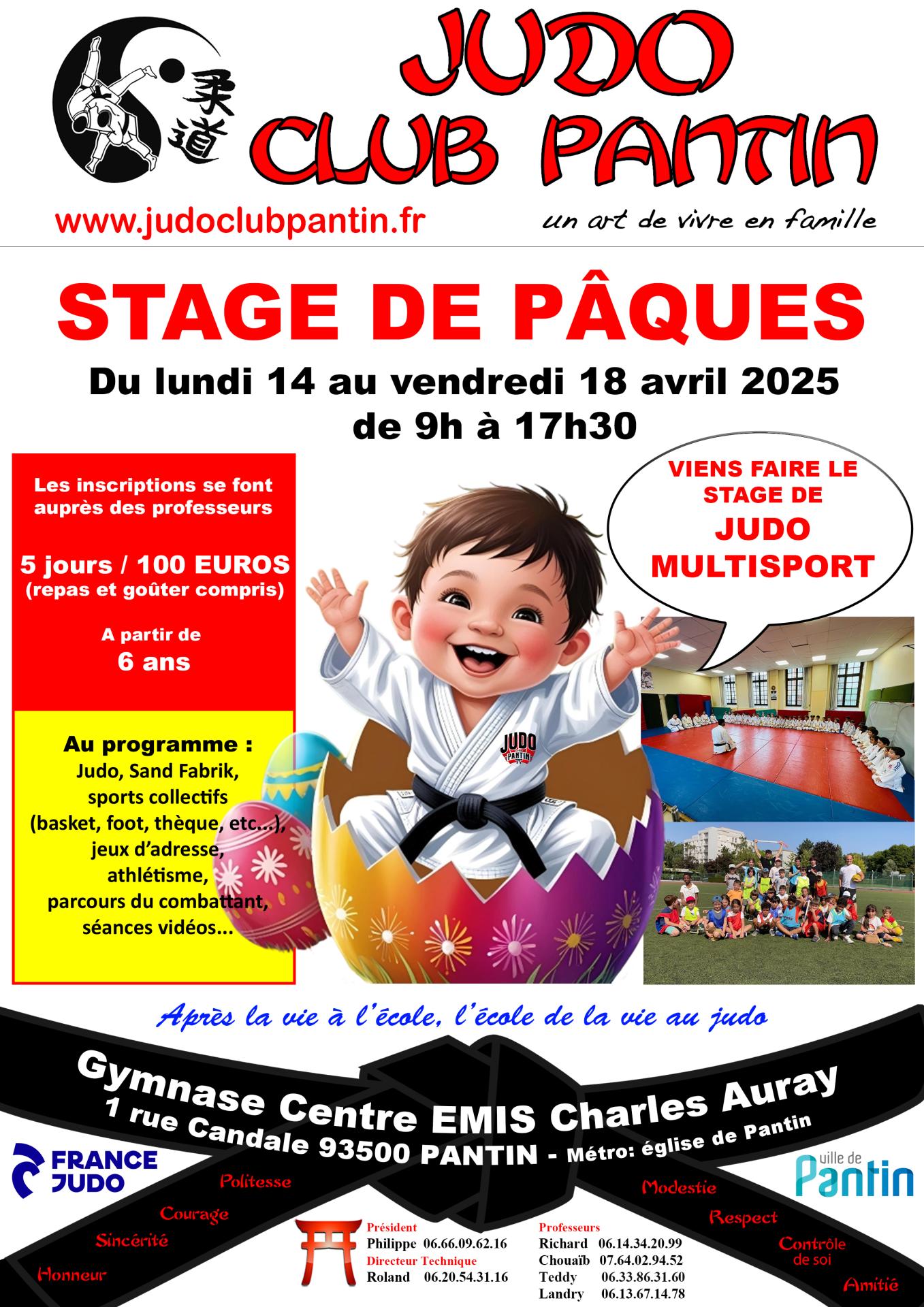 Affiche a4 stage avril 2025