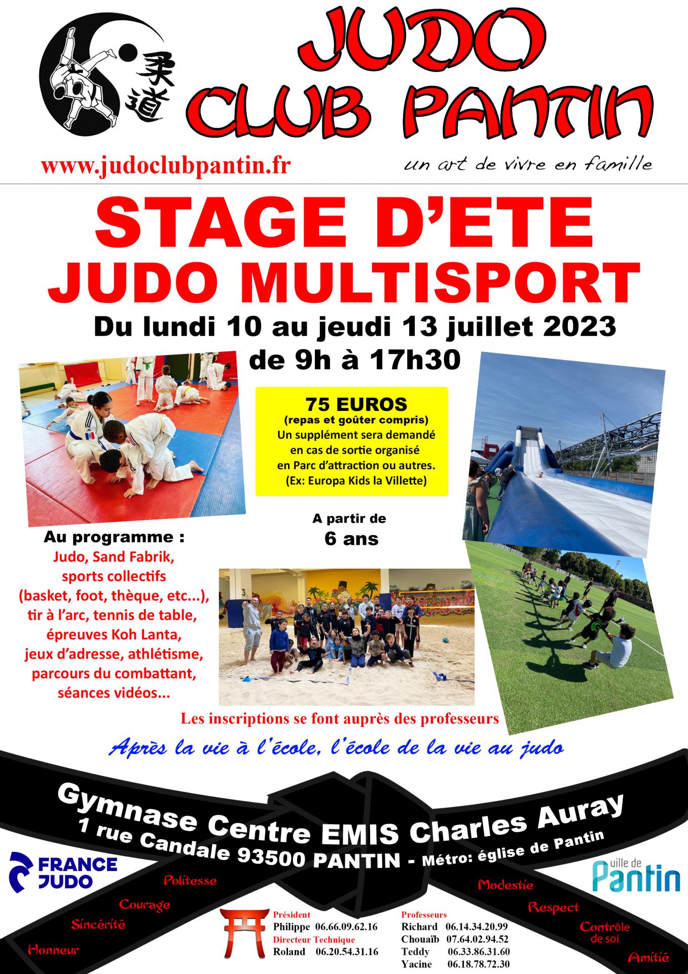 Affiche a4 stage d ete 2023