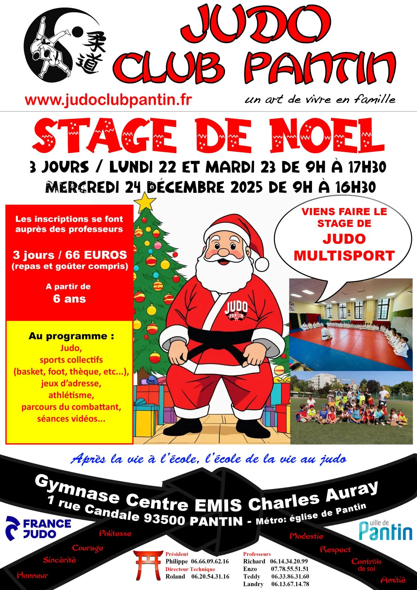 Affiche a4 stage noe l 2025
