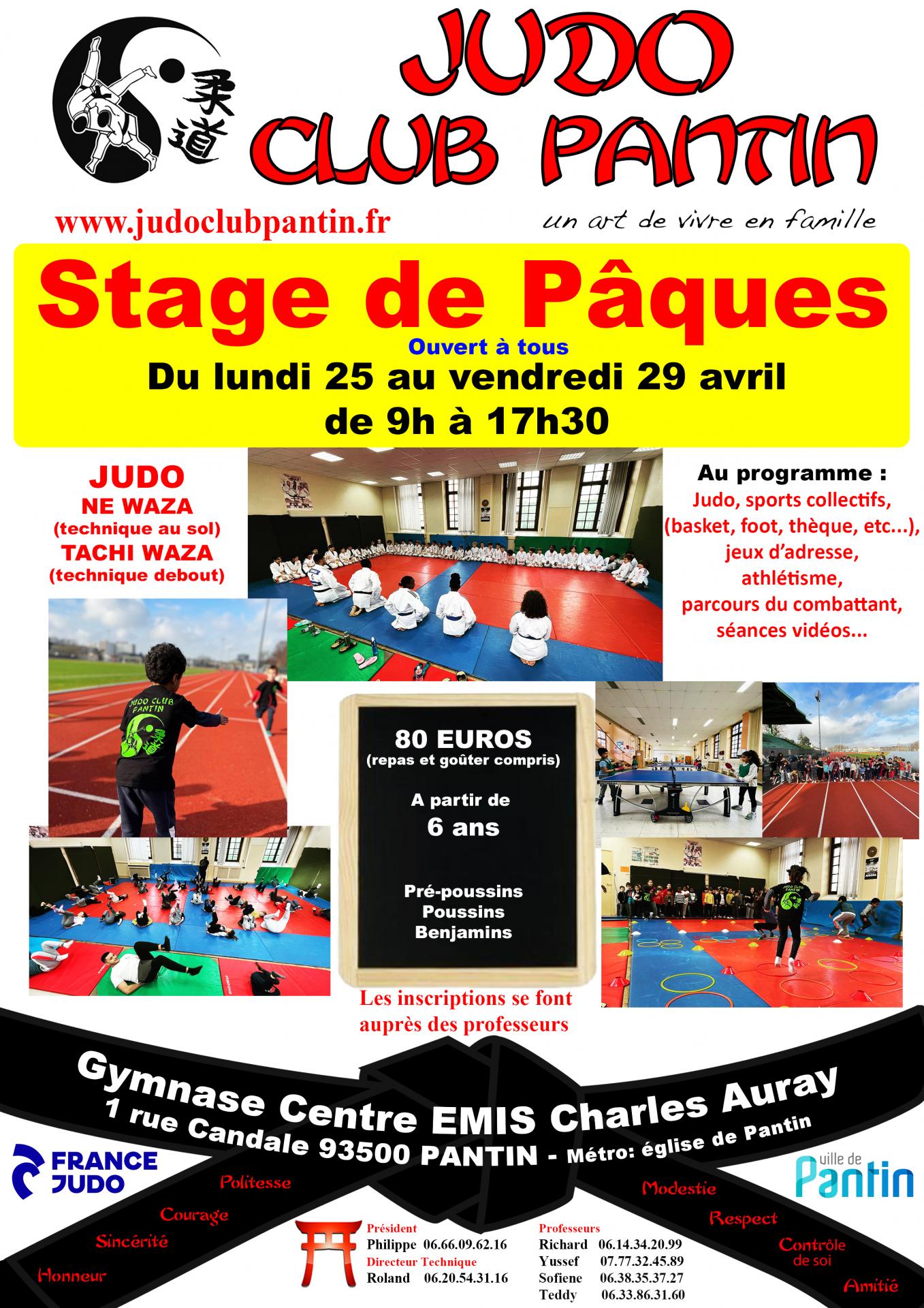 Affiche a4 stage pa ques 2022