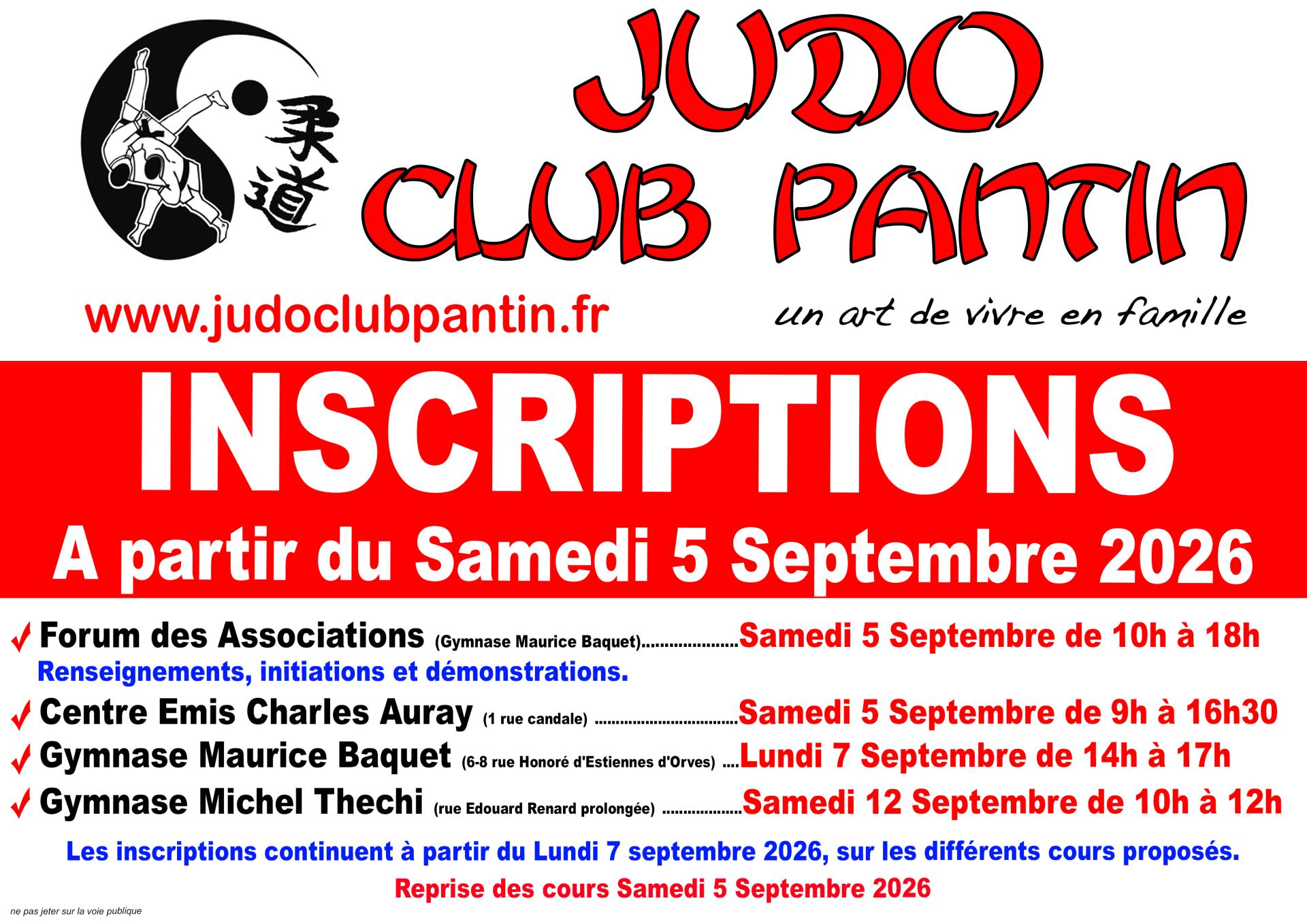 Verso affiche a4 judo club pantin 2026 2028
